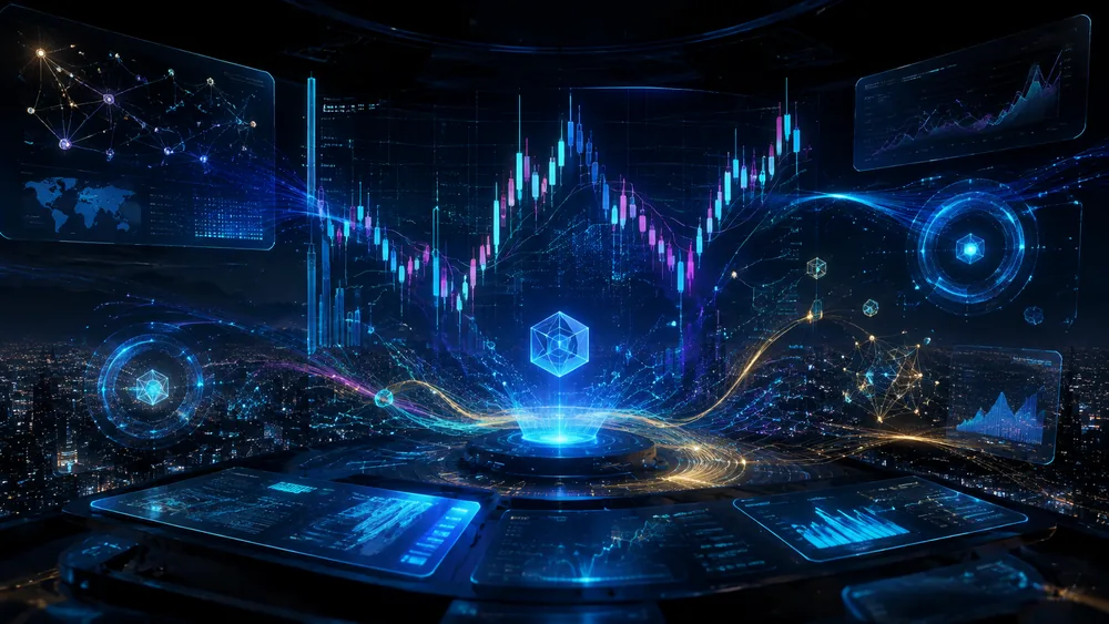 Illustrated digital market dashboard